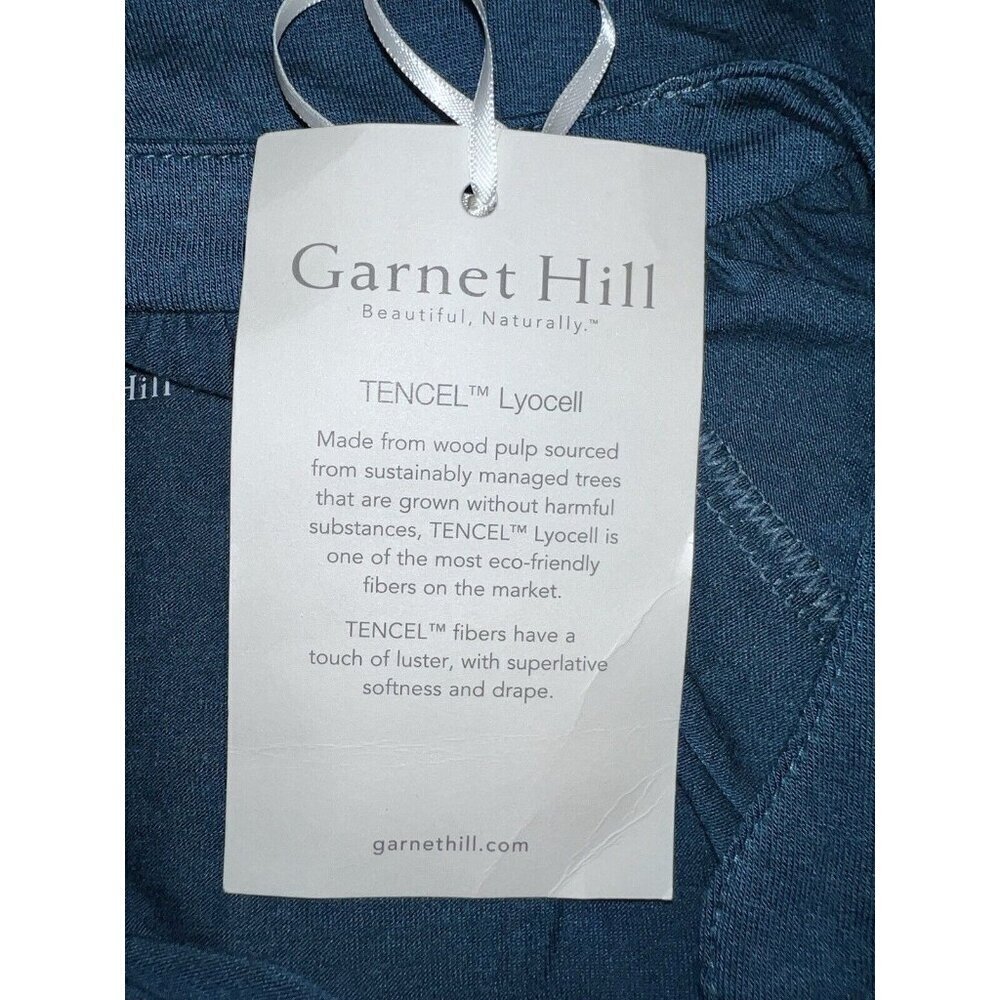 NWT GARNET HI V-neck 3/4 Sleeve Smock Waist Teal Tencell Blend Dress Sz S Boho - Picture 12 of 14